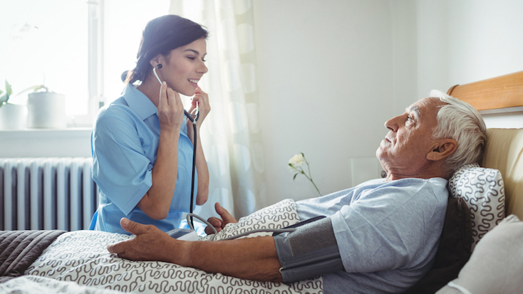 nurse with resident