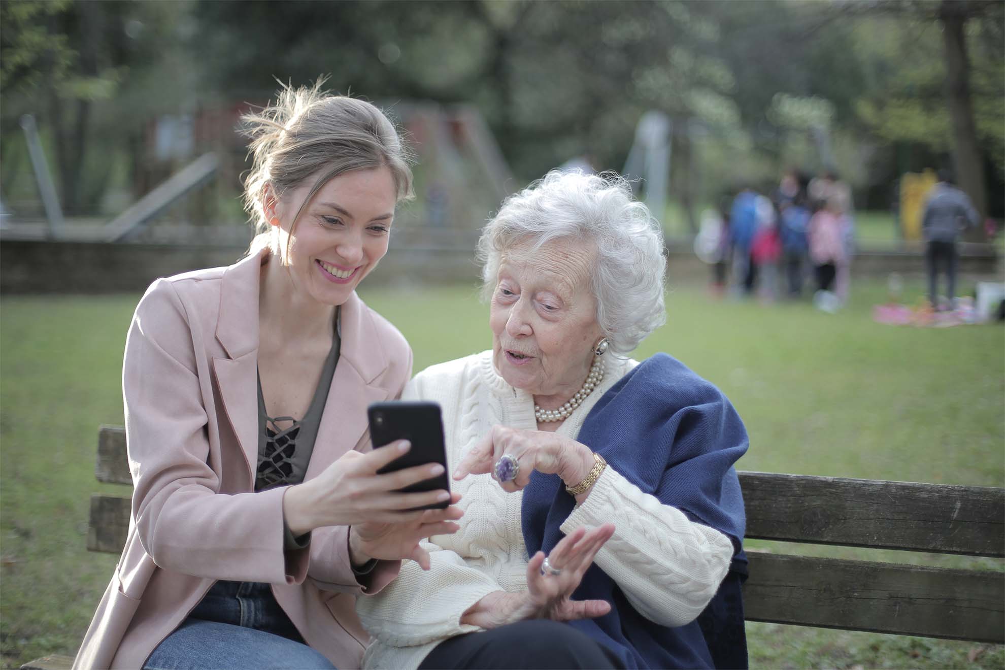 resident with carer