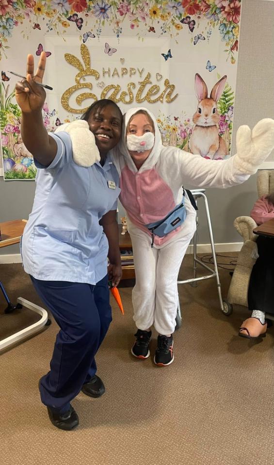 staff dressed up for easter